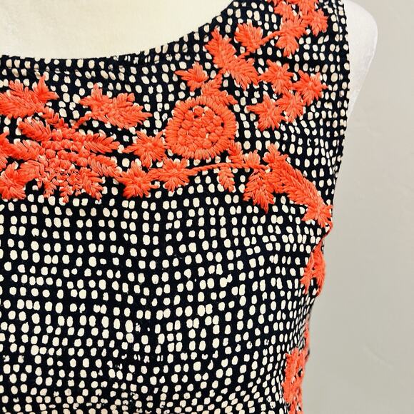 THML Boho Red Embroidery on Blue and Beige Patterned Flowy Tank Size L (A0132) - Picture 2 of 7